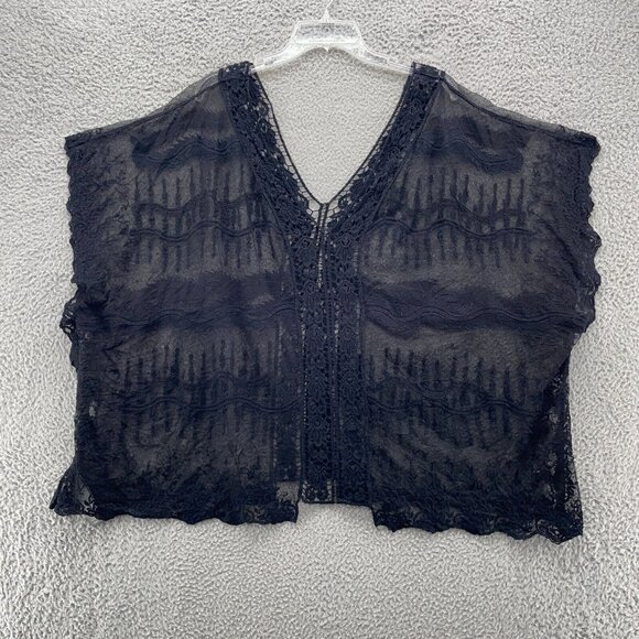Vince Camuto Coverup Black One Size Sheer Goth‎ Fairy Witchy - Picture 1 of 8